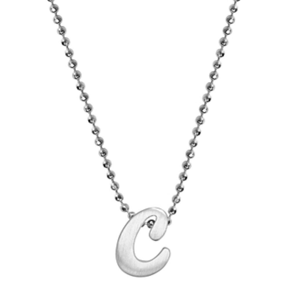 Alex Woo Sterling Silver ‘C’ Initial Pendant Necklace NY Designer Luxury Fashion